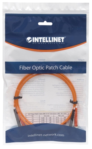 INTELLINET LWL Anschlusskabel ST/ST 2m Multimode OM2 orange