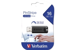 USB-Stick 16GB Verbatim 3.2 Pin Stripe Black retail