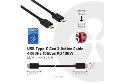 Club3D Kabel USB 3.1 Typ C 1m PowerDelivery St/St retail