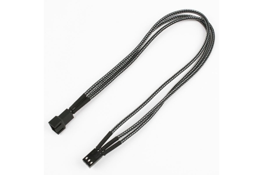 Nanoxia Kabel 3-Pin Verlängerung, 30 cm, Single, schwarz
