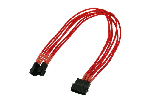 Nanoxia Kabel 4-Pin auf 2 x 3-Pin, Single, 30 cm, rot
