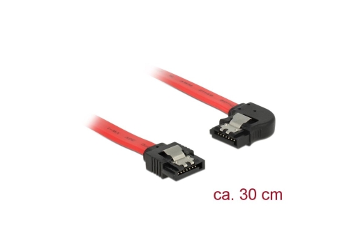 SATA-Kabel Delock SATA III -> SATA links St/St 0.30m rot Cli