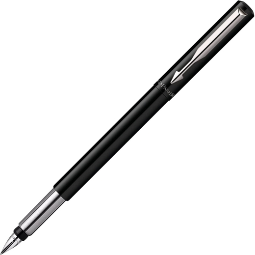Parker Vector Füller | Schwarz | Füllfederhalter Mittlere Spitze | Blau Tinte