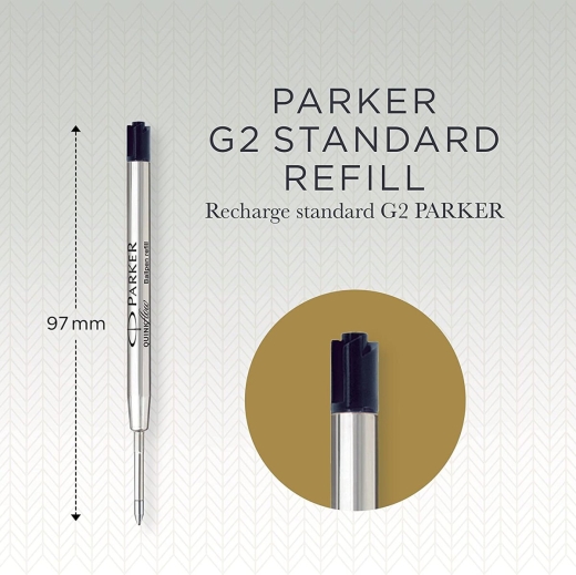 Parker Kugelschreiberminen | mittlere Spitze | schwarze QUINKflow Tinte | 2 Ersatzminen für Kugelschreiber
