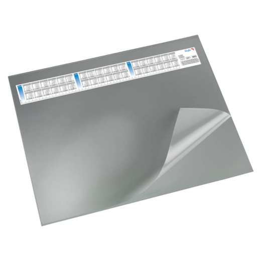 Schreibunterlage DURELLA DS - mit Vollsichtauflage, Kalender, 65 x 52 cm, grau