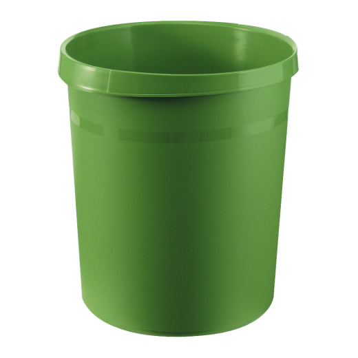 Papierkorb GRIP - 18 Liter, rund, 2 Griffmulden, extra stabil, grün