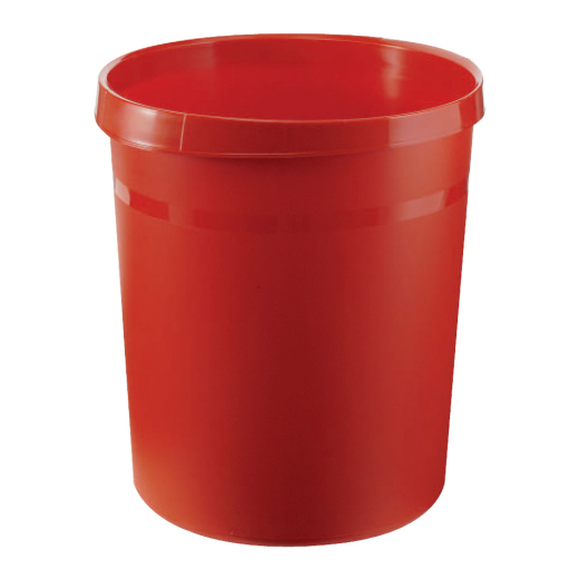 Papierkorb GRIP - 18 Liter, rund, 2 Griffmulden, extra stabil, rot