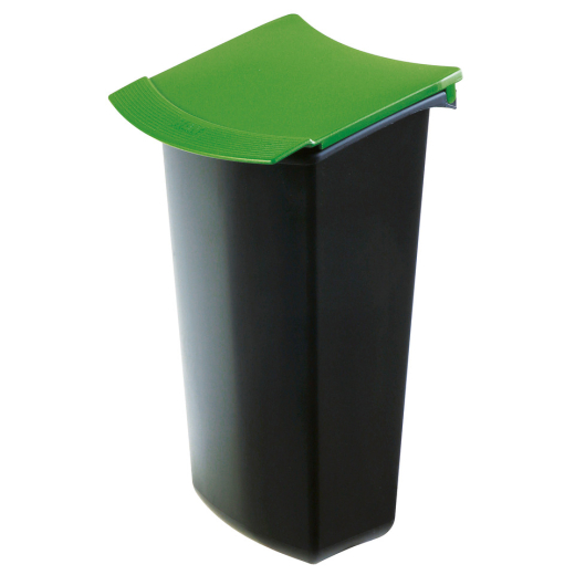 Abfalleinsatz MONDO mit Deckel, 3 Liter, schwarz-grün