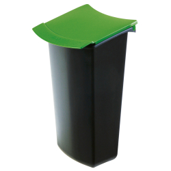 Abfalleinsatz MONDO mit Deckel, 3 Liter, schwarz-grün