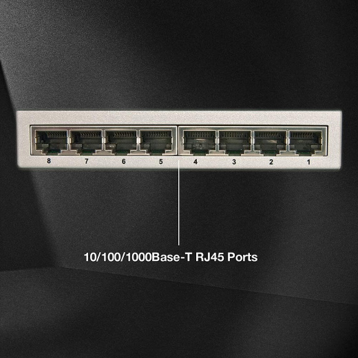 LINDY Switch 8-Port Gbit Metall schwarz