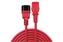 LINDY IEC-Netzverlängerung C14 - C13 rot 1m