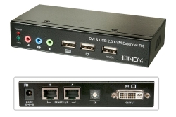 LINDY Cat6 KVM Extender Classic DVI USB Audio, 50m