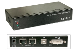 LINDY Cat6 KVM Extender Classic DVI USB Audio, 50m