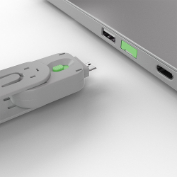 LINDY USB Typ A Portschlösser 4xGrün mit...