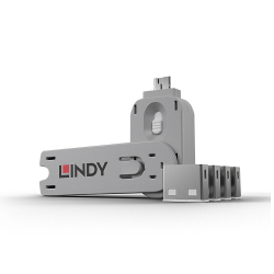 LINDY USB Typ A Portschlösser 4xWeiss mit...
