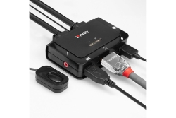 LINDY KVM Switch Compact 2 Port HDMI USB 2.0 & Audio