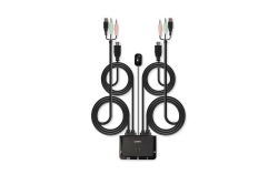 LINDY KVM Switch Compact 2 Port HDMI USB 2.0 & Audio