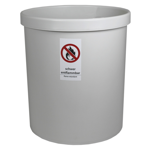 Sicherheitspapierkorb, 18 Liter - hellgrau, Ø min/max: 250/290 / 330 mm hoch