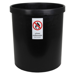 Sicherheitspapierkorb, 18 Liter - schwarz, Ø...