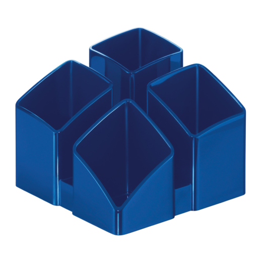 Schreibtisch-Köcher SCALA - 4 Fächern, blau