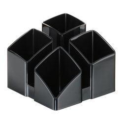 Schreibtisch-Köcher SCALA - 4 Fächern, schwarz