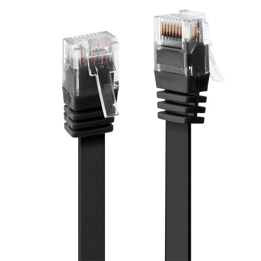 LINDY Patchkabel Cat6 Flachband ungeschirmt schwarz 10m