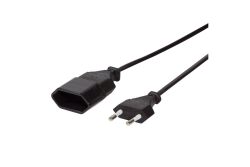 Logilink Netzkabel Euro CEE 7/16 Stecker zu Dose, 1m schwarz