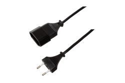 Logilink Netzkabel Euro CEE 7/16 Stecker zu Dose, 1m schwarz