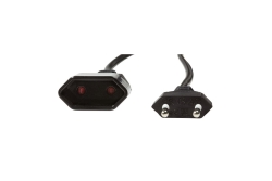 Logilink Netzkabel Euro CEE 7/16 Stecker zu Dose, 1m schwarz