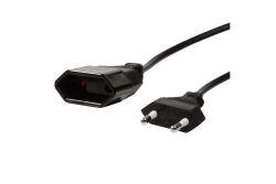 Logilink Netzkabel Euro CEE 7/16 Stecker zu Dose, 1m schwarz