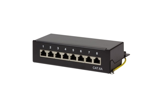 Logilink Patchpanel Cat.6A Tisch/Wand 8-port, Schwarz