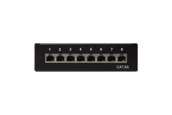 Logilink Patchpanel Cat.6A Tisch/Wand 8-port, Schwarz