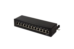 Logilink Patchpanel Tisch/Wand Cat.6 STP 12 Ports, schwarz