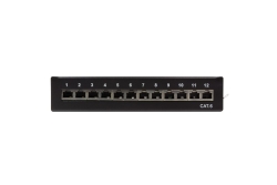 Logilink Patchpanel Tisch/Wand Cat.6 STP 12 Ports, schwarz