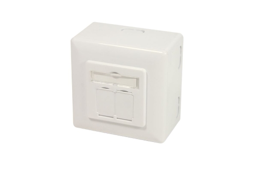 Logilink CAT 6A Auf und Unterputzdose vollgeschirmt RAL 901