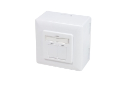 Logilink CAT 6 Auf und Unterputzdose vollgeschirmt RAL 9003