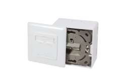 Logilink CAT 6 Auf und Unterputzdose vollgeschirmt RAL 9003