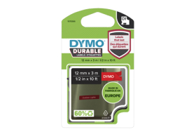DYMO D1 Schriftband Vinyl 12mmx3.0m weiß ->rot