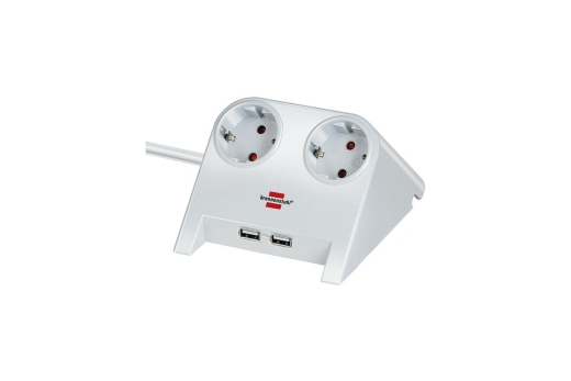 Brennenstuhl Tischsteckdose 2x 2-USB Ports 2100mA weiß