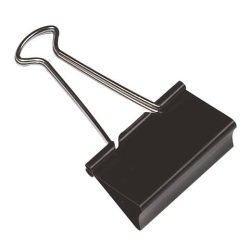 Foldback-Klammern - 19 mm, Klemmvolumen 7 mm, schwarz, 10 Stück
