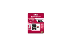 SD microSD Card 128GB Transcend SDXC UHS1 w/adapter