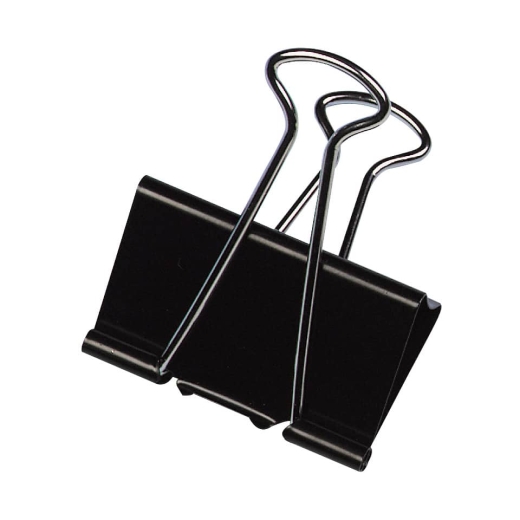 Foldback-Klammern - 32 mm, Klemmvolumen 13 mm, schwarz, 10 Stück