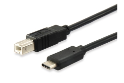 Equip USB2.0 Druckerkabel USB-C->USB-B St/St 1.00m schwarz Polybeutel