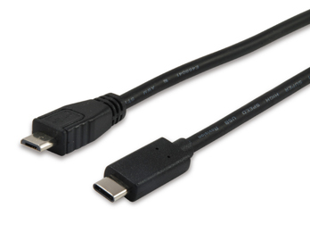 Equip Kabel USB-C2.0->Micro-B St/St 1.00m schwarz Polybeutel