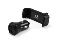 CONCEPTRONIC KFZ-Ladegerät 2-Port 2xUSB-A +Halter...