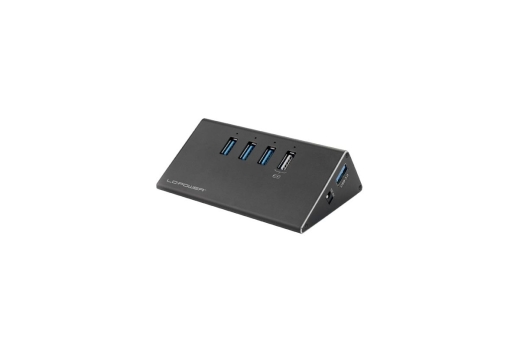 LC-Power USB-Hub 3x USB 3.0 + 1xLadefunktion LC-HUB-ALU-2B-4