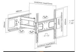 Equip Wandhalterung 32-55/1TFT gelenkig 4Gelenke 50Kg sw retail