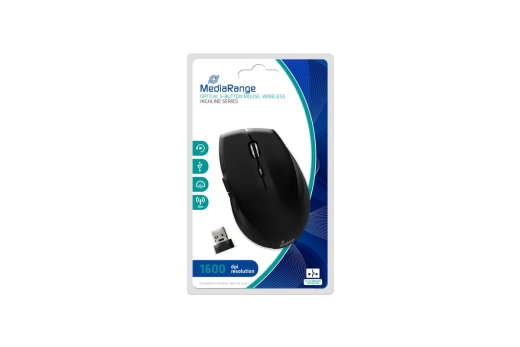 MediaRange Maus Highline optisch 5 Tasten schnurlos black