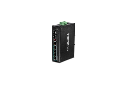 TRENDnet Industrie Switch 6 Port Gbit PoE+ DIN-Rail Metall