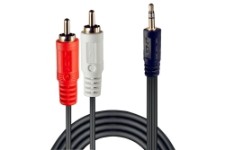 LINDY Audiokabel RCA 3.5mm/5m 2xRCA/3.5mm m/m vergoldet